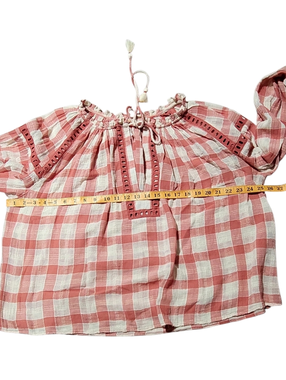 Free People Gingham Honey Grove Top Size Large - Picture 5 of 6